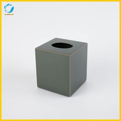 Hotel Glossy Grey Resin Tissue Box Tissue Dispenser