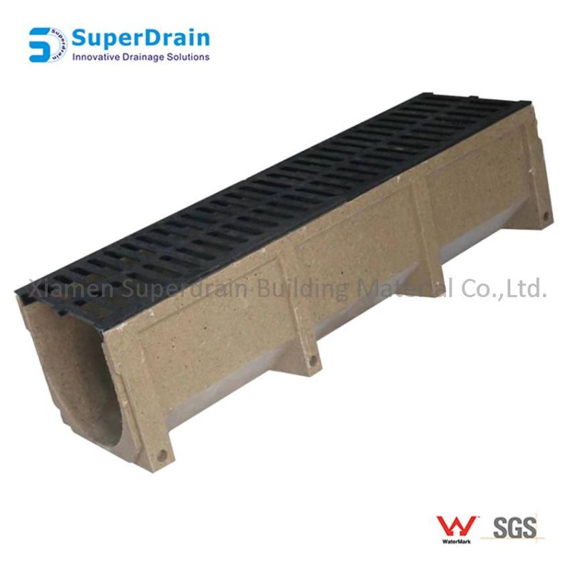 Edge Series Drainage Channels with Ductile Iron Gratings and Drainage Cover