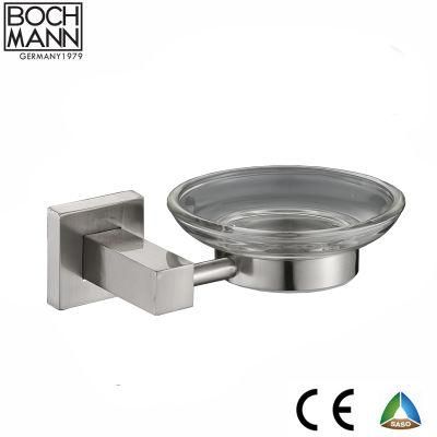 Square Soap Dish and Brush Stainless Steel Color Zinc Bathroom Soap Dish