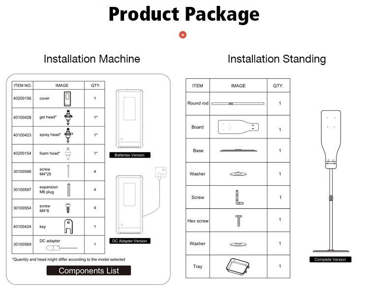 2020 Hot Selling Ce FCC Approved Public Wall Mounted Non Contact Automatic Gel Hand Sanitizer Soap Dispenser with Tray