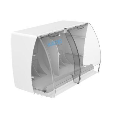 Washroom ABS Plastic Hygienic Toilet Double Roll Paper Tissue Dispenser