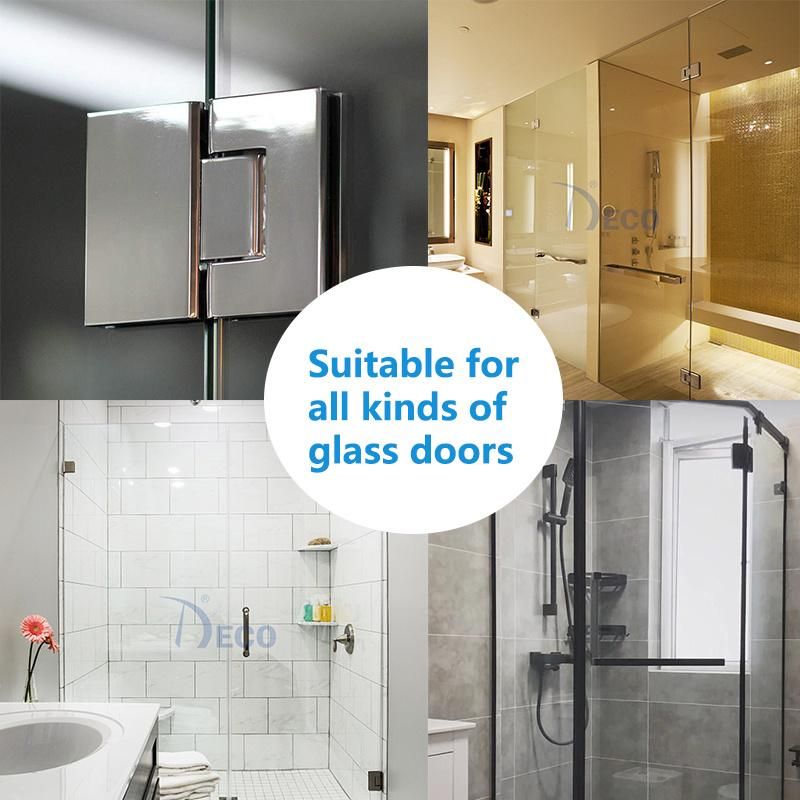 Custom Bathroom Shower Room Hardware Chrome Black Frameless Glass Door Screen Pivot Brass Shower Hinges