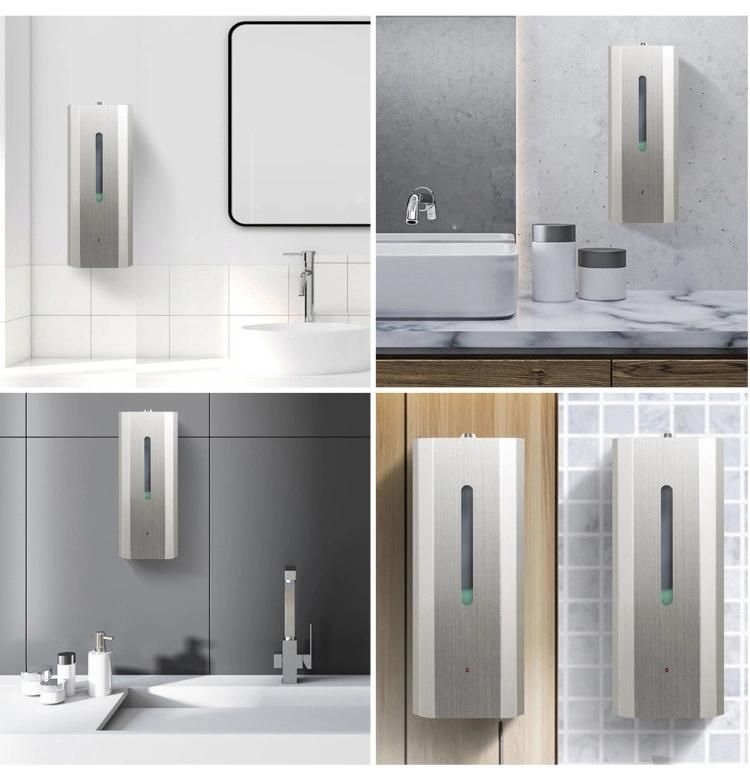 Saige Wall Mounting 1000ml Stainless Steel Automatic Alcohol Spray Soap Dispenser