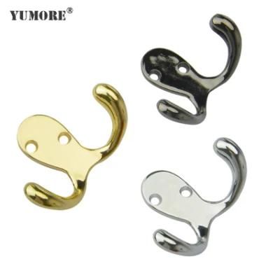 Zinc Stainless Steel Alloy Swivel Self-Locking Colorful Double Wall Hook