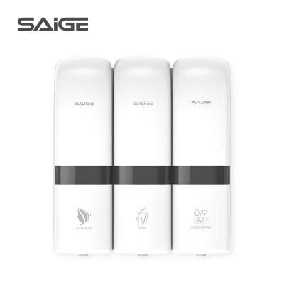 Saige Bathroom 200ml*3 Wall Mounted ABS Plastic Manual Soap Dispensers for Shampoo