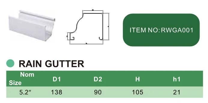 Nigeria 5.2 Inch Roof PVC Rainwater Gutter and Downspout Fittings 90 Degree Downspout Elbow