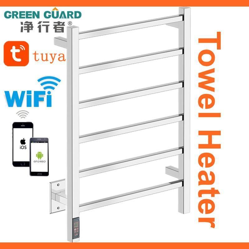 Green Guard WiFi Towel Warmer Racks Remote Smart Control Towel Heater WiFi Warming Radiators Rails