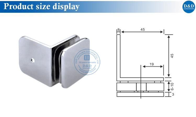 Different Design Chrome Plated Clip for Shower Room Doors (DDGC002)