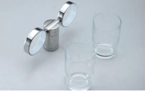 Bathroom Accessories Gold Double Toothbrush Holder Set Tumbler Holder Ceramic Cup Wall Mount Alloy with Crystal Base