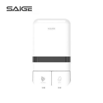 Saige 350ml*2 Hotel Bathroom Wall Mounted Manual ABS Plastic Hand Liquid Soap Dispensers