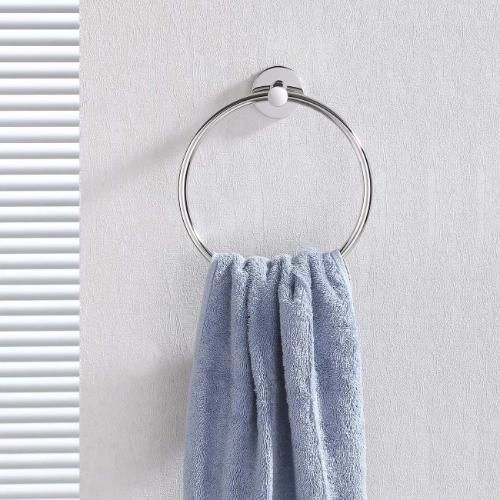 Round Bath Towel Holder Wall Mount Towel Ring