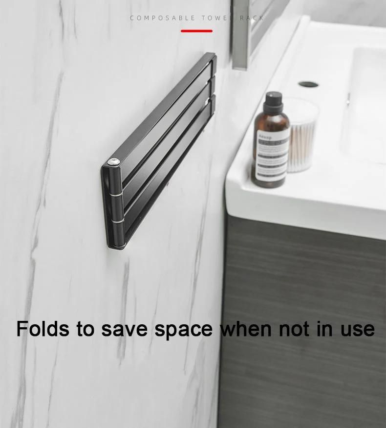 3 Layer Foldable Magnetic Kitchen Bathroom Towel Holder