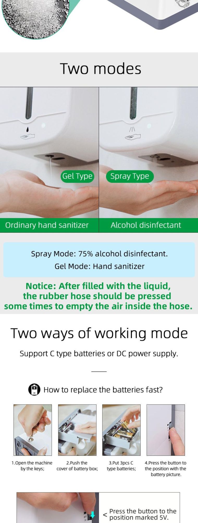 1000ml Touchless Sensor Automatic Alcohol Gel Hand Sanitizer Liquid Soap Dispenser Custom Logo