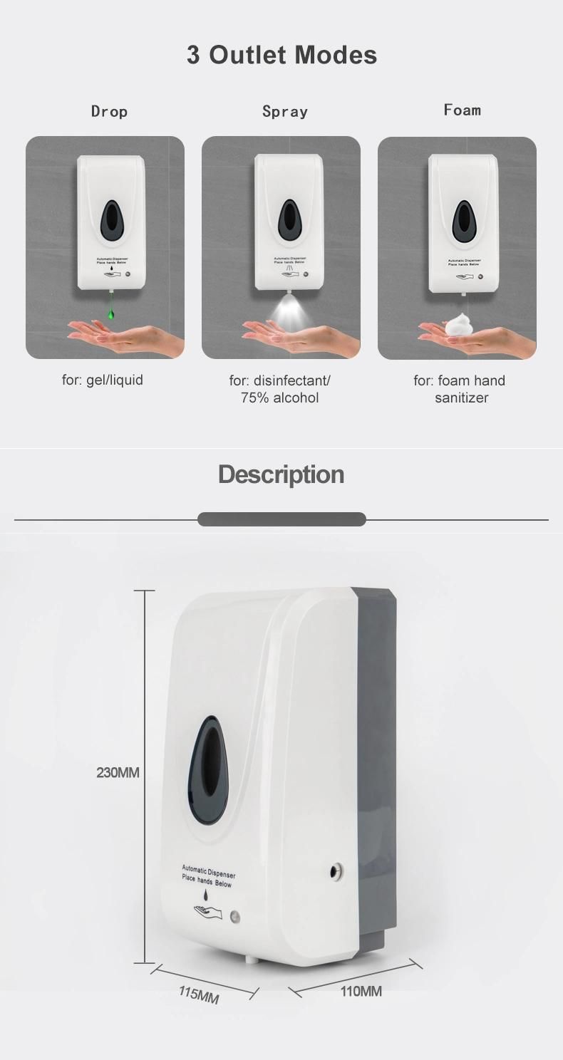 Saige Wall Mounted Automatic Liquid Sensor Spray 1000 Ml Dispenser