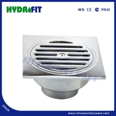 Large Water Outlet 10*10mm Square Zinc Alloy Floor Drain (FD3103)