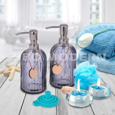 Customized Clear Empty Hand Sanitizer Glass Soap Dispenser Liquid Bottle