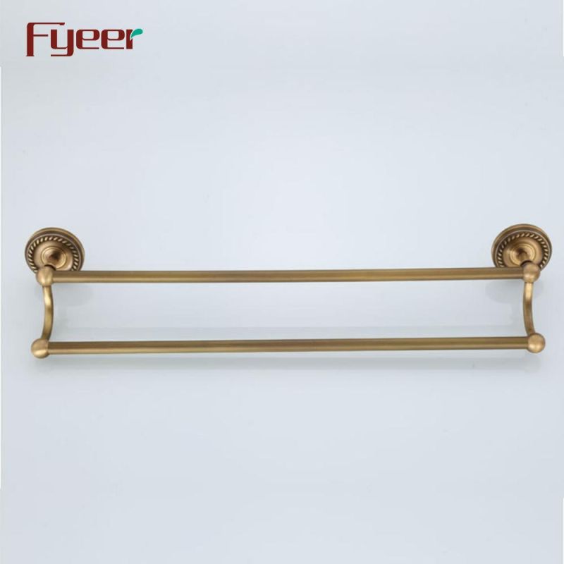 Fyeer Antique Brass Double Towel Bar
