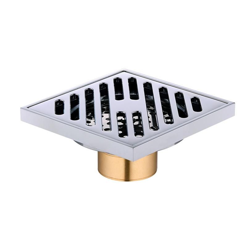 Bathroom Shower Concealed Square Anti-Odor Brass Floor Drain