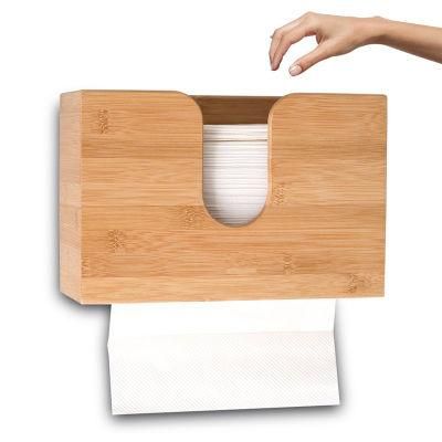 Bamboo Toilet Paper Dispenser Holder Paper Towel Storage Dispenser