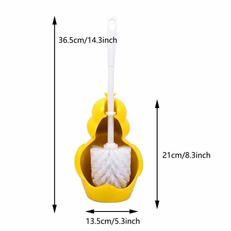 Creativity Resin Toilet Brush Holder Free Standing, Cartoon Duck Toilet Scrubber Set/Loo Brush for Bathroom Toilet