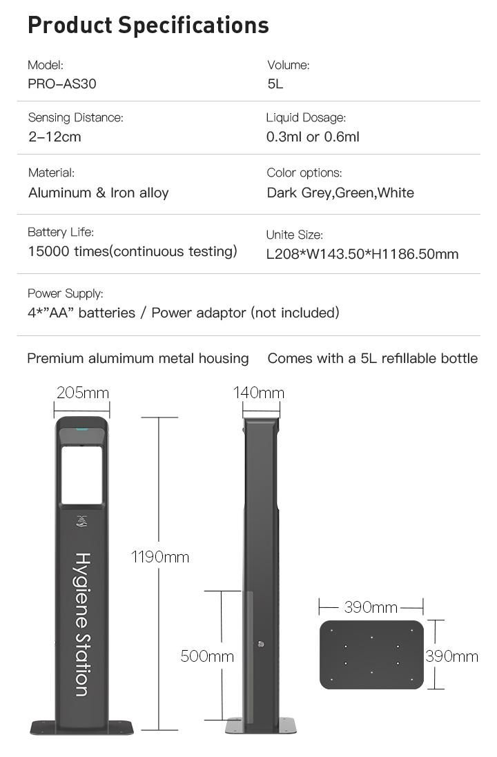 Svavo New Arrival Automatic Soap Dispenser Hand Sanitizer Dispenser One Stop Hygiene Station for Public Areas