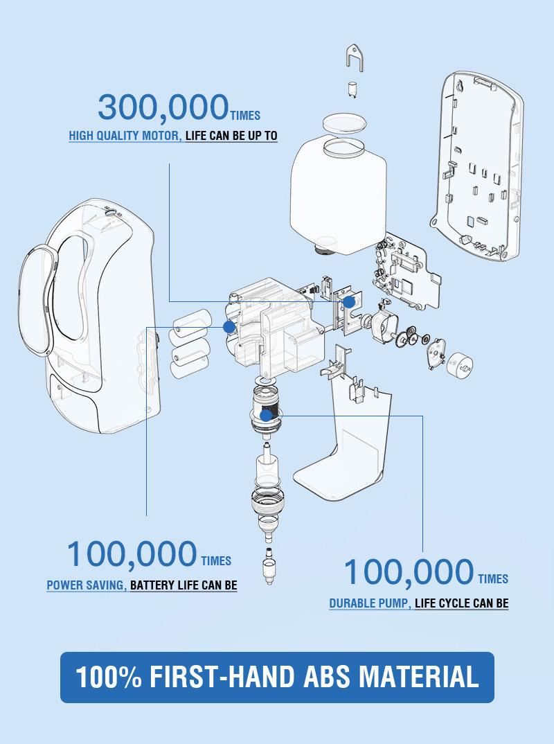 Airport Wall Mount 1L Power Saving Electric Automatic Soap Dispenser