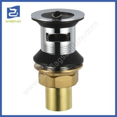 Brass Basin Waste with Plug Bathroom Drain with Overflow Hole