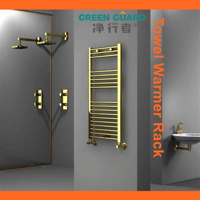 High End Quality Gloden Polish Chromed SUS Tube Towel Warming Rails Towel Heater