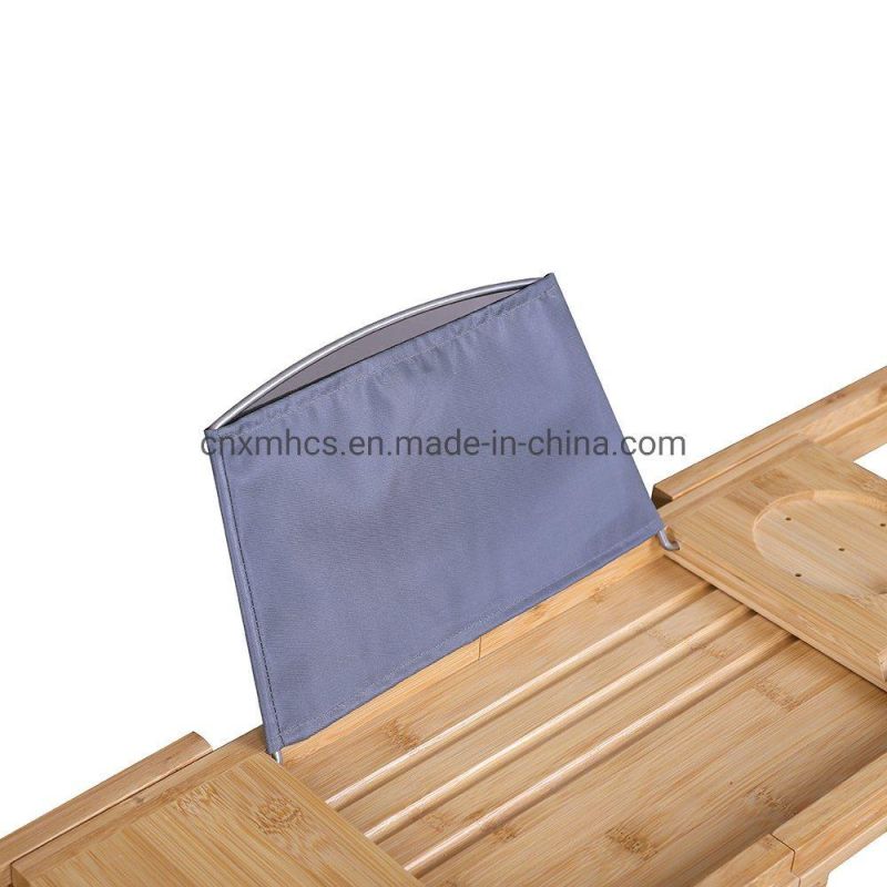 Luxury Expandable & Foldable Bamboo Bathtub Caddy Tray Black/Gray Wholesale