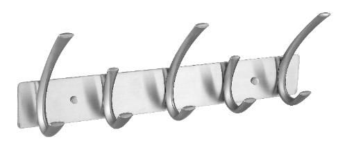 Stainless Steel Heavy Duty Coat and Hat Hook Rail Wall 4 Tri Hooks