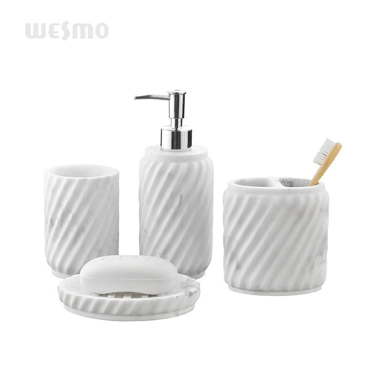 Manufacturer Marble Look Sandy Resin Bathroom Set