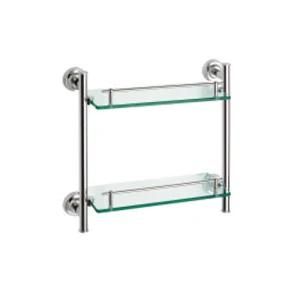 Multi-Usage Zinc Material Double Glass Shelf (SMXB 64211-D)