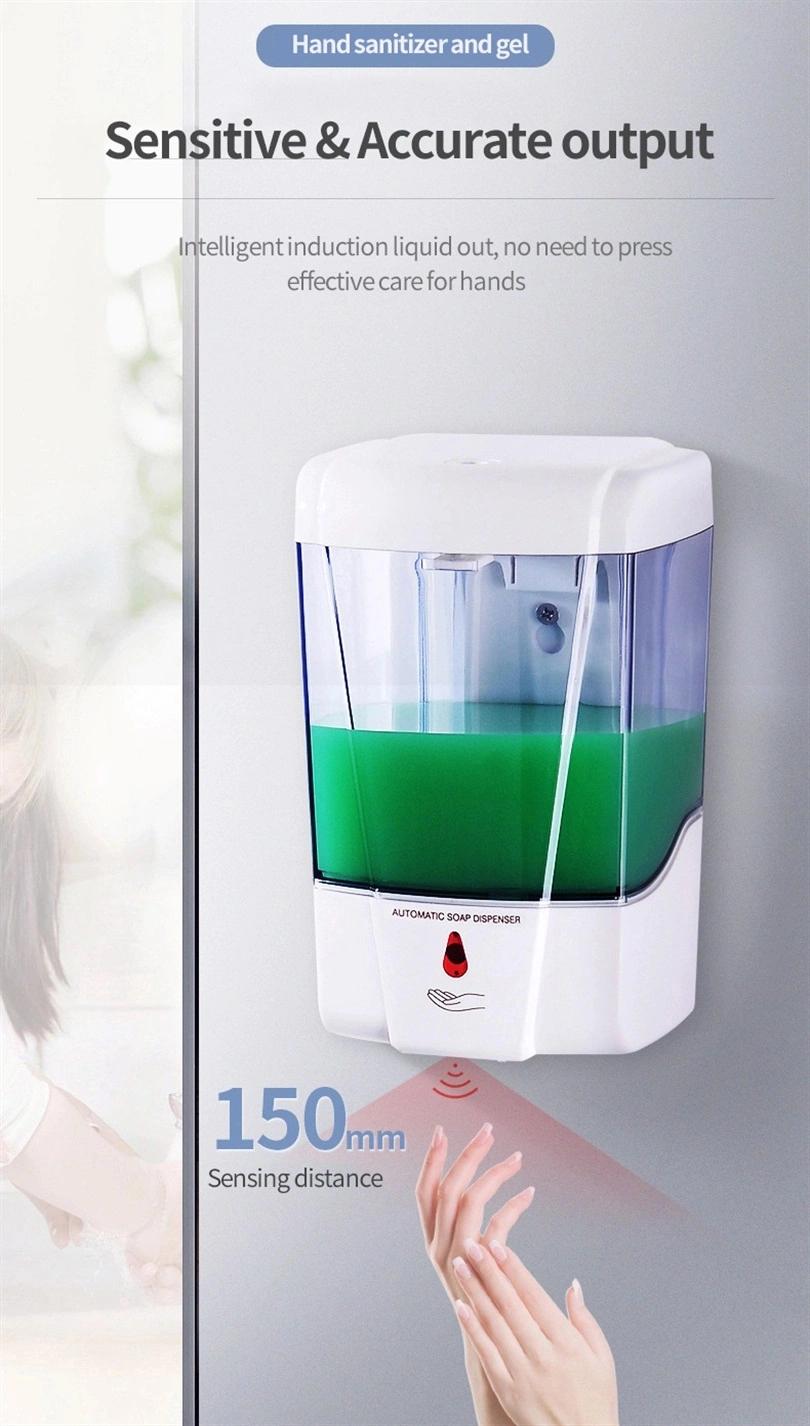 Sensor Public Washroom Automatic Hand Sanitizer Dispenser Touchless Sensor Wall Mounted Liquid Soap Dispenser Large Capacity 700ml Adapter/ Battery Powered
