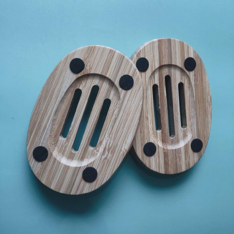 Organic Wooden Bamboo Soap Dish Storage Holder Soap Container Hand Craft