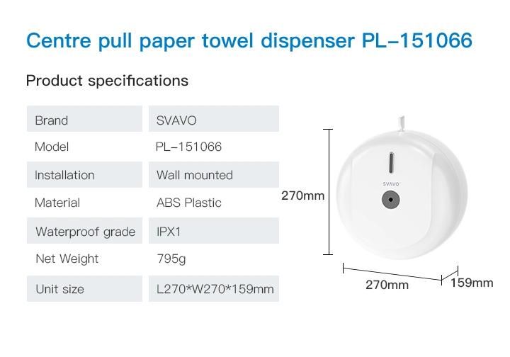 Streamline Design Auto Cut Center Pull Dispenser Wall Mounted Installation for Kitchen