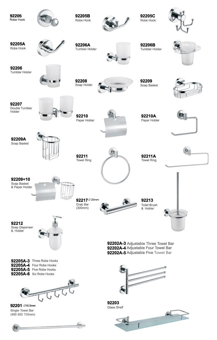 Bathroom Accessory Sets Towel Rack Bath Tub Tray Tissue Holder Cheap Sample Available Chrome Hotel Washroom Toilet Accessories 6 Piece Bathroom Accessories