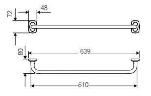 Bathroom Accessories Xt-601-19X610mm Stainless Steel Bathroom Sets Towel Bar