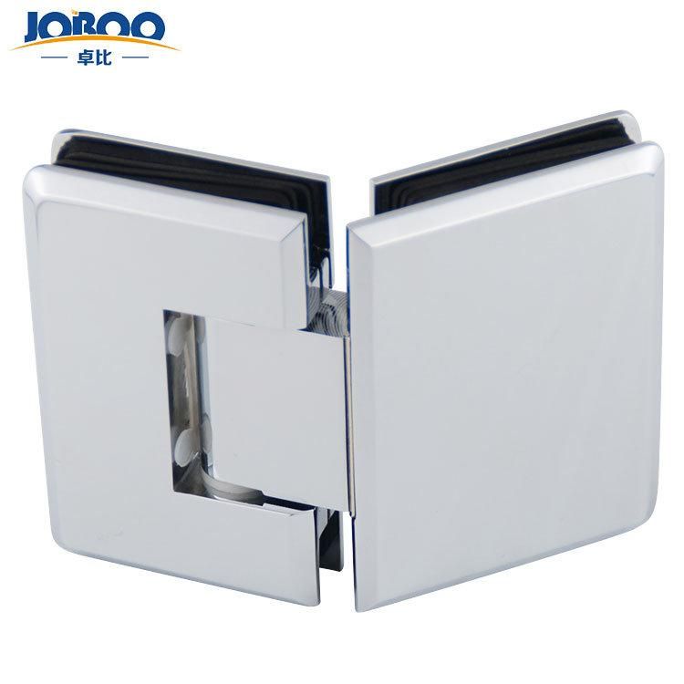 Bathroom Fittings Adjustable Glass to Glass 135 Degree Solid Brass Polish Chrome Phlishing Glass Shower Hinges Connector Joboo Zb561