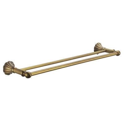 Classical Bathroom Accessories Antique Brass Wall Mounted Double Towel Bar