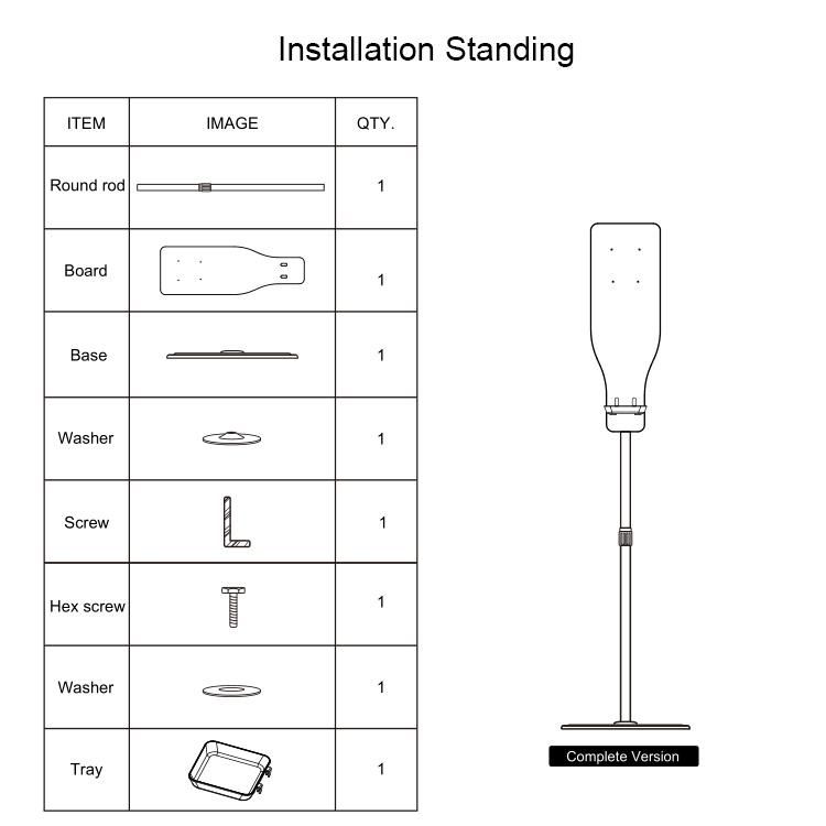 Steel Universal Vertical Soap Dispenser Floor Stand Bracket for Soap Sanitizer Dispensers with Tray