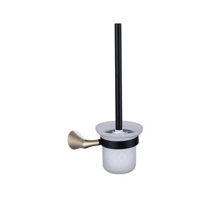 SUS304 Wall-Mounted Round Gold Two Color Bathroom Toilet Brush Holder (NC9008-GB)