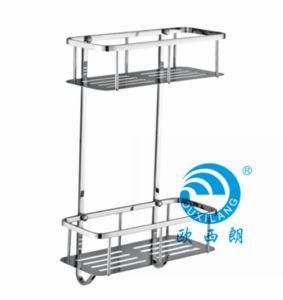 Bathroom Accessory Stainless Steel Shower Shelf with Hooks Oxl-8832
