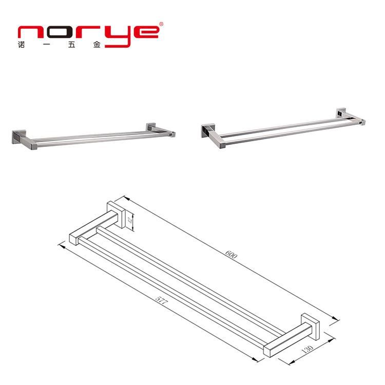 Bathroom Accessories Towel Rack Wall Mounted Double Mop Terry Towel Bar Stainless Steel