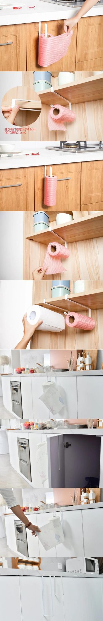 Creative Ironwork Paper Towel Holder No Punching Bathroom Kitchen Living Room Paper Holder Durable Paper Roll Holder