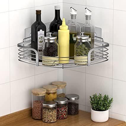 3 Tier Vertical Standing Bathroom Shelving Unit, Decorative Metal Storage Organizer Tower Rack Center with 3 Basket Bins to Hold and Organize Bath Towels, Hand