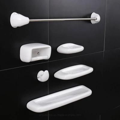 Modern Ceramic Bathroom Accessories Soap Holder Stainless Steel Towel Bar Ceramic Paper Holder Bathroom Accessories for Wc Ceramic Toilet