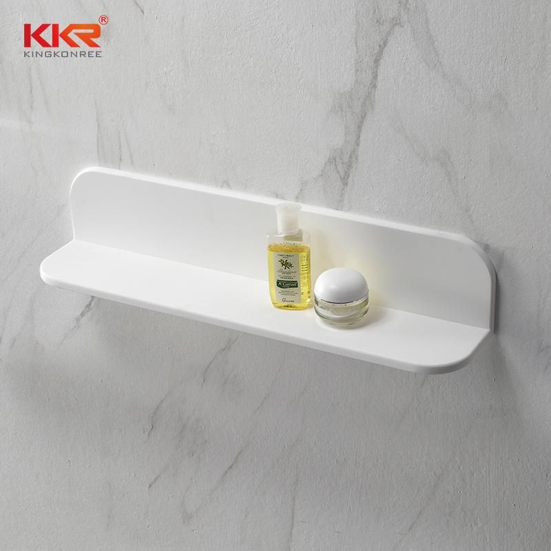 White Matt Corian Stone Bathroom Shelf Wall Mounted