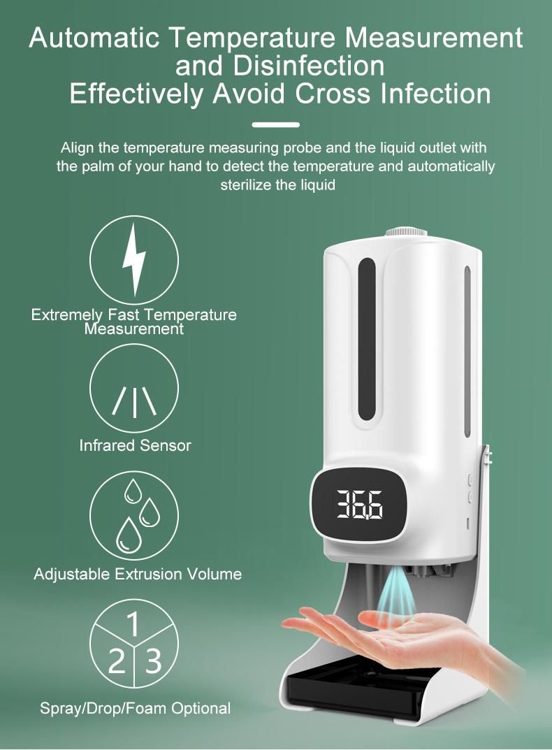 K9 PRO Plus Display Thermometer Soap Dispenser Thermometer with Tripod Stand and Soap Dispenser