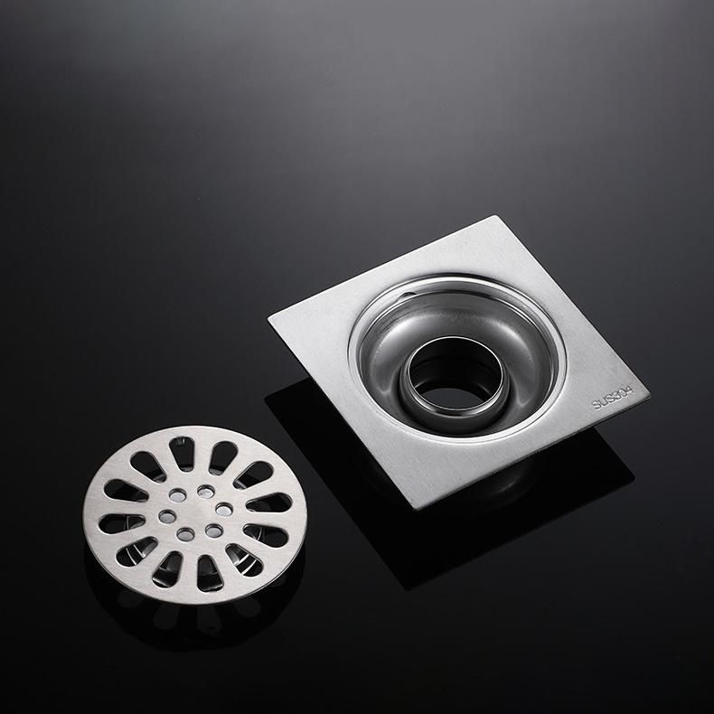 Bathroom Floor Drain 3mm Thickness 304 Stainless Steel Floor Drain 10*10 Square Project Odor-Proof Floor Drain Floor Drain