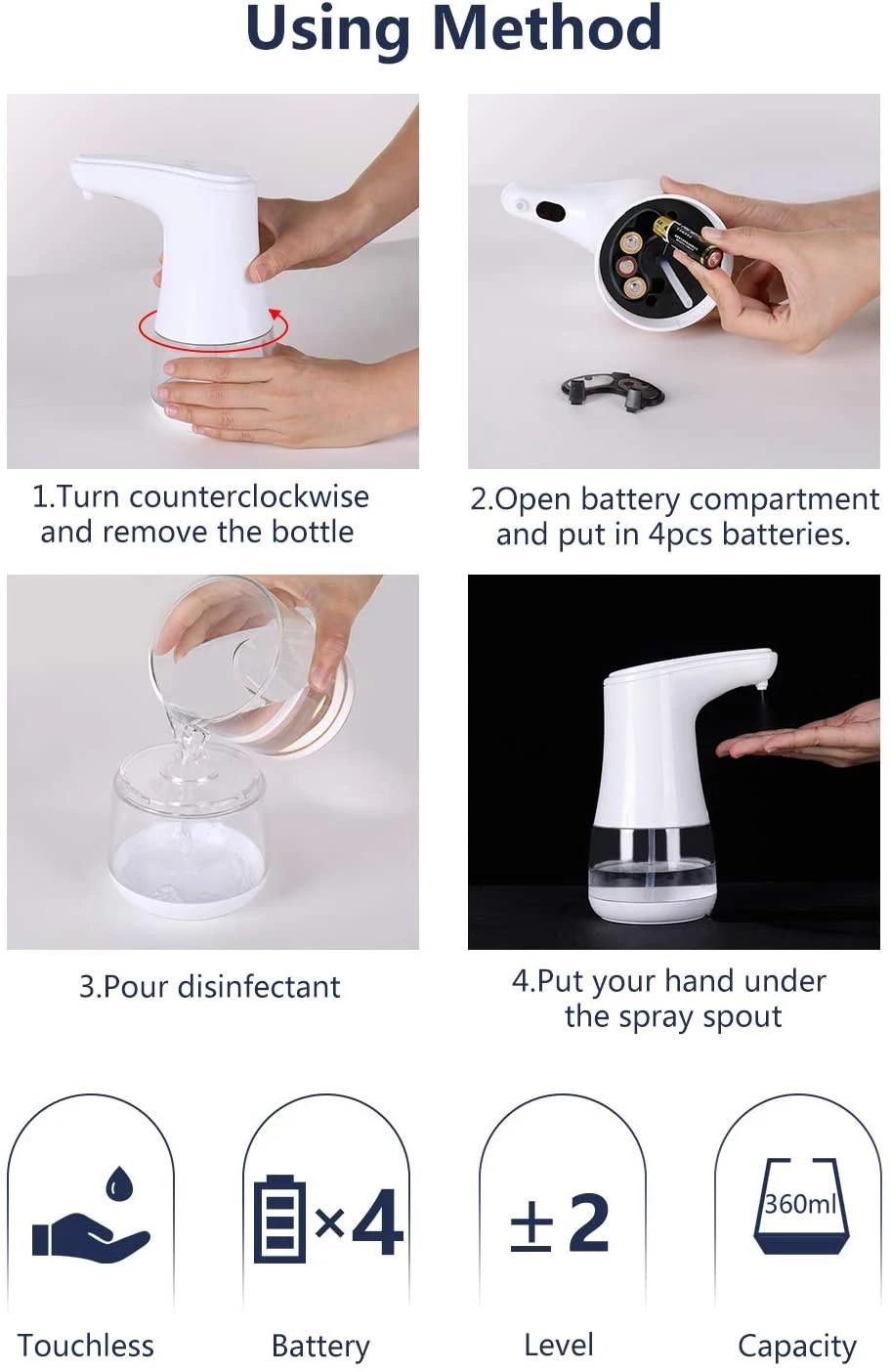 Home Office Hands Free Sanitizer Liquid Electric Foam Smart Spray Alcohol Foam/ Gel /Liquiid Automatic Sensor Soap Dispenser